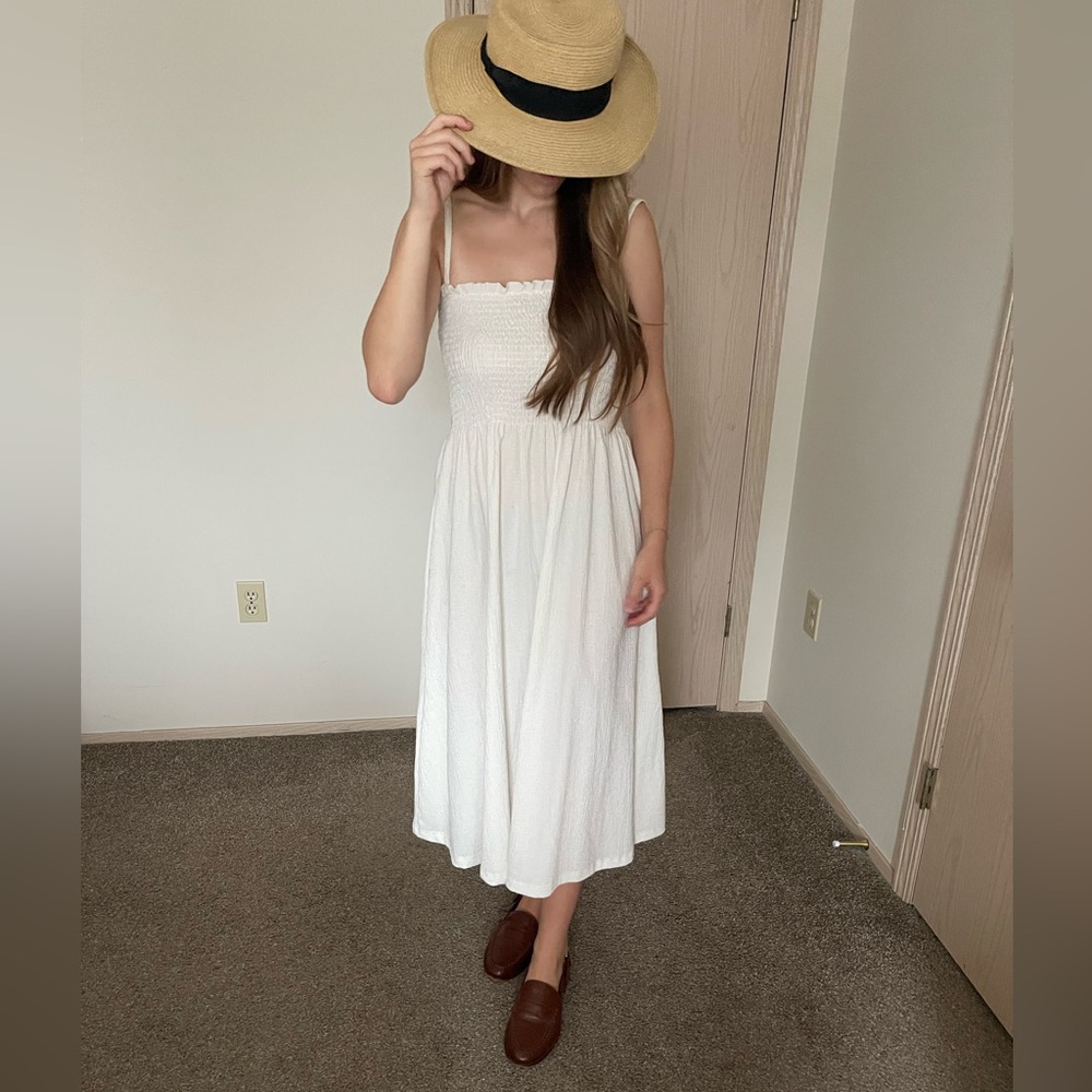 H&M White Midi Dress